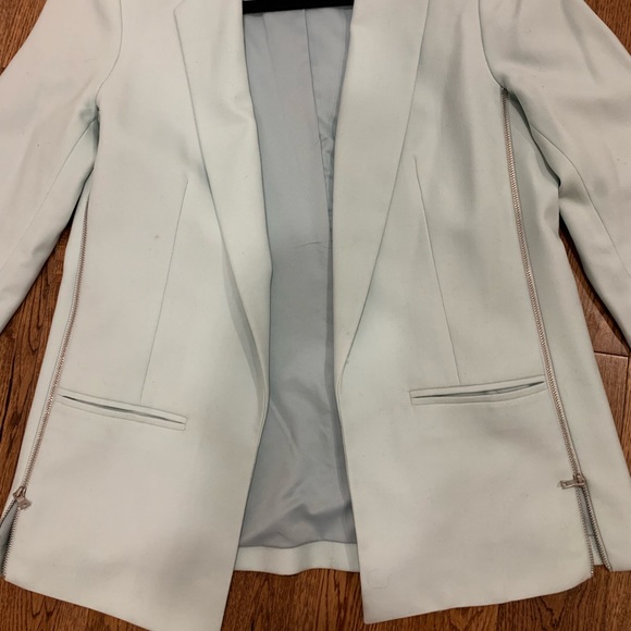 Club Monaco light blue blazer with zipper sides - Picture 3 of 6